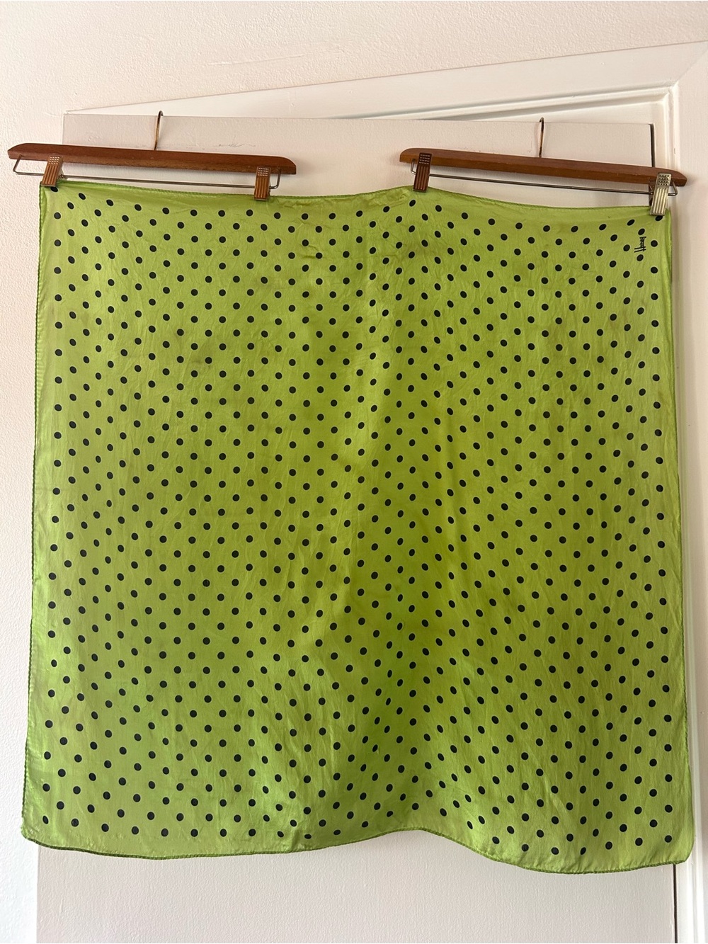 Vintage Retro Honey Green Polka Dot Scarf